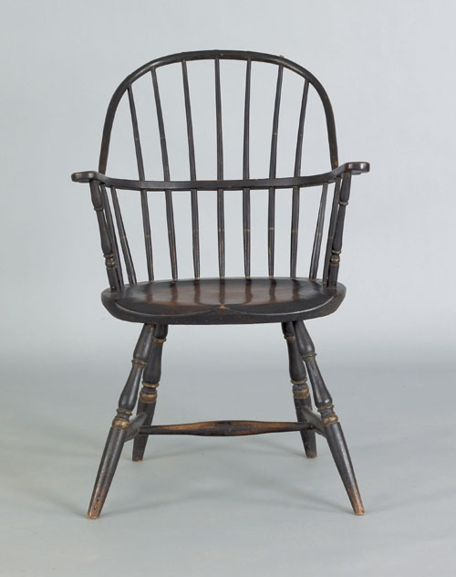 Appraisal: New England sackback windsor chair late th c retaining an