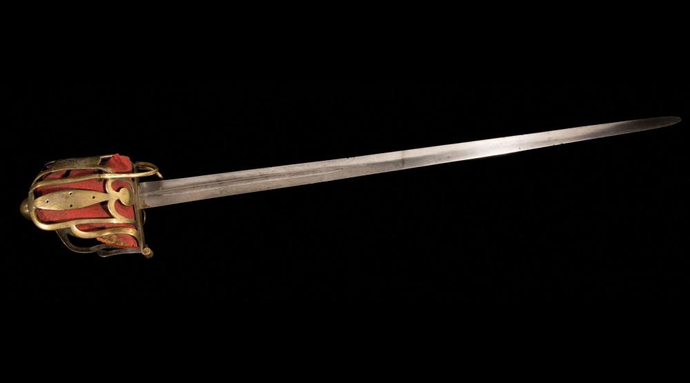 Appraisal: Scottish Officer's Pattern Regulation Broadsword c tapering blade with central