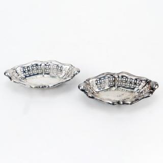 Appraisal: Two John Round Son Ltd Sterling Silver Pierced Dishes Two