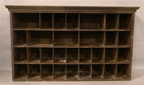 Appraisal: AMERICAN MULTI-COMPARTMENT HANGING SHELVES