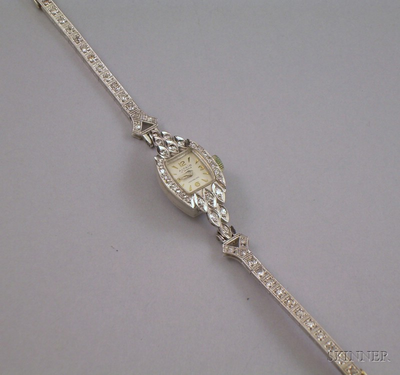 Appraisal: Lady's kt White Gold and Diamond -jewel Dress Wristwatch Swiss