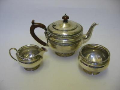 Appraisal: A THREE PIECE TEA SET maker's mark ZB S Chester