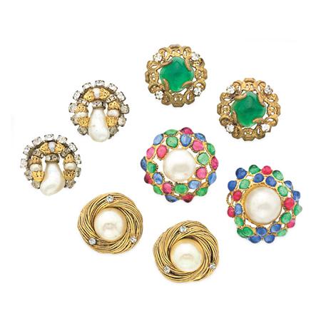 Appraisal: Four Pairs of Chanel Earrings Estimate -