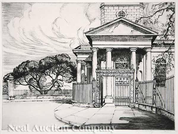 Appraisal: Alfred Heber Hutty American Charleston - Old St Philip's Portico