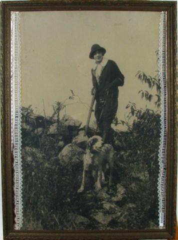 Appraisal: Vintage Photograph of Woman Hunter and Dog size image x