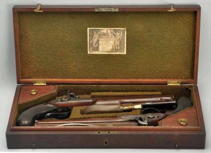 Appraisal: H W Mortimer Dueling Pistols with Case School London Circa