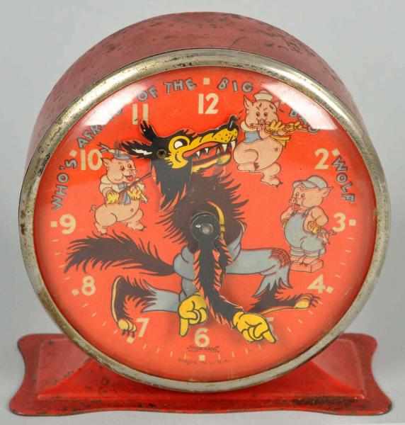 Appraisal: Disney Ingersoll Big Bad Wolf Alarm Clock American Dial also