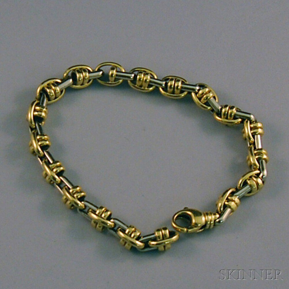 Appraisal: kt Bicolor Gold Bracelet Chimento dwt lg in signed Estimate