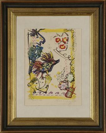 Appraisal: After Marc Chagall - Abstract Composition with Violin Houses and