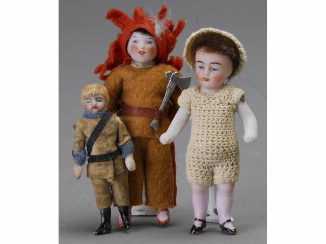 Appraisal: Lot Three Small All Bisque Dolls Germany ca including Hertwig