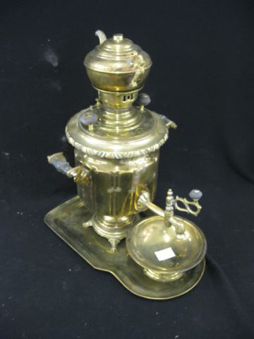 Appraisal: Turkish Brass Samovar complete with tray waste bowl tall