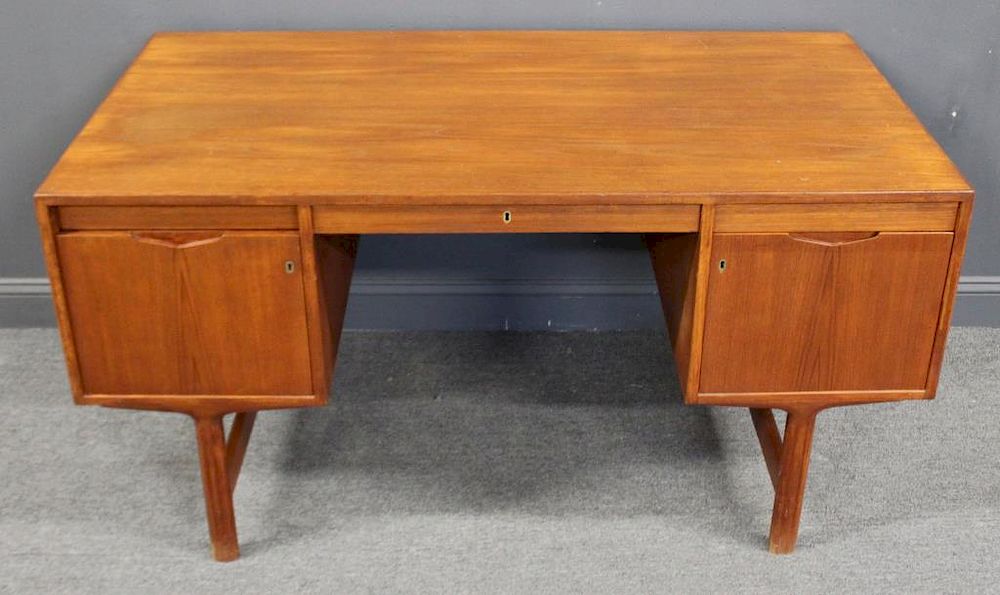 Appraisal: Danish Modern Teak Knee Hole Desk From a Queens estate