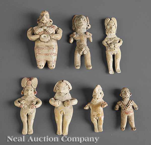 Appraisal: A Group of Seven Chupicuaro Pottery Figurines c BC -