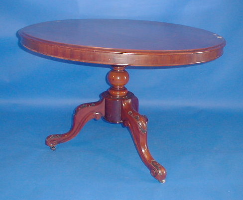 Appraisal: A Victorian mahogany breakfast table with circular moulded tilt top