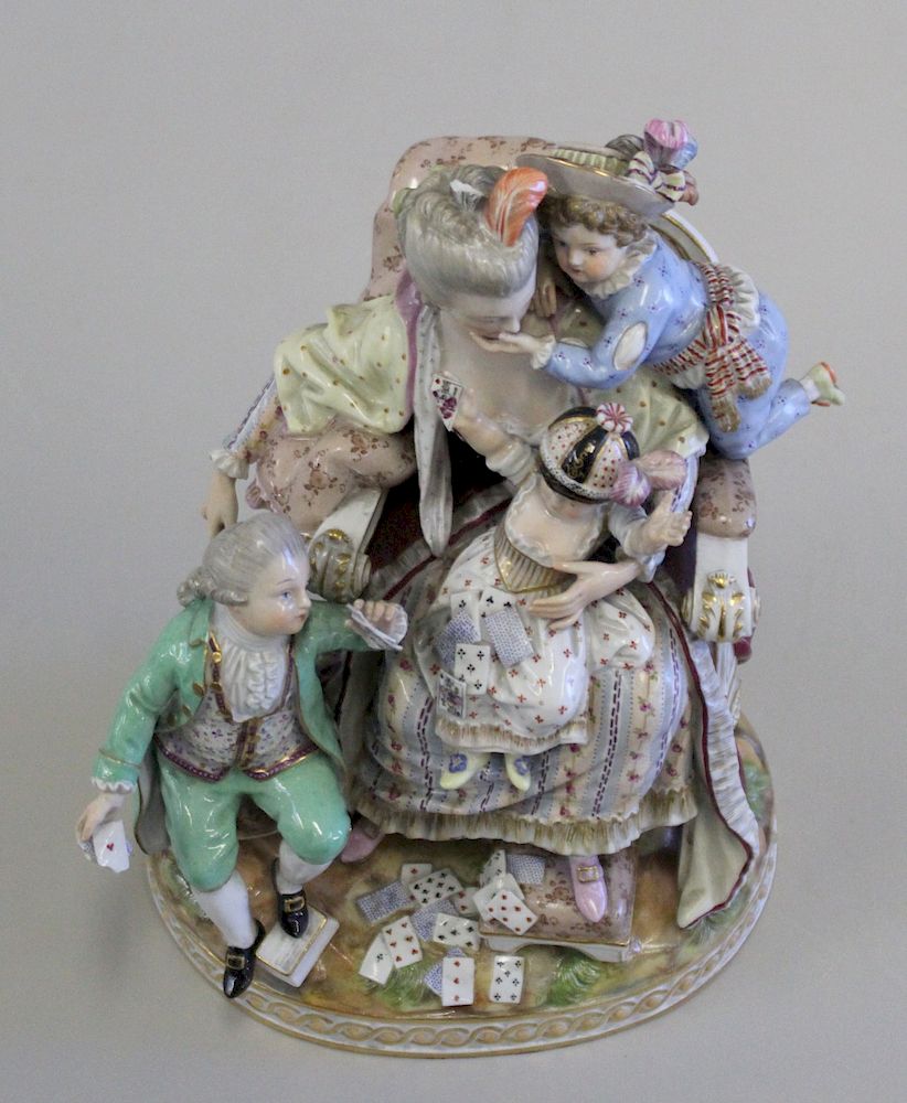 Appraisal: MEISSEN Signed Porcelain Figural Grouping A nice large figural grouping