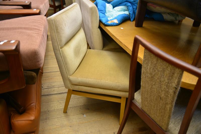 Appraisal: SIX MID CENTURY DINING CHAIRS IN SOFT GOLD UPHOLSTERY SIX