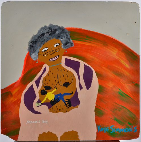 Appraisal: KAYE SIMMONS FOLK ART PAINTINGKaye Simmons is was married to