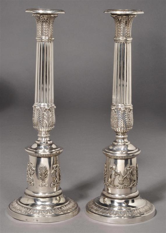 Appraisal: PAIR OF CANDLEHOLDERS Germany With maker's mark H cm Wt