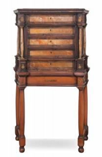 Appraisal: A Continental Onyx Inset Chest on Stand Height of chest