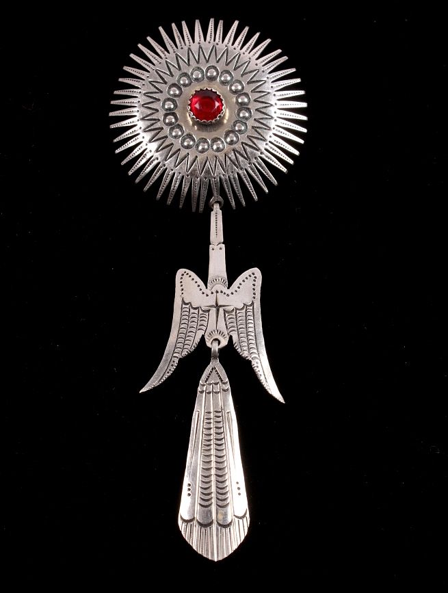 Appraisal: Armand American Horse Silver Thunderbird Pin For your consideration is