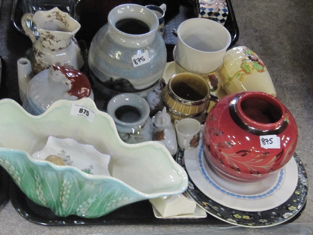 Appraisal: Tray lot of assorted ceramics to include Highland stoneware Wade