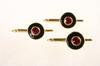 Appraisal: SHIRT STUDS - Three K yellow gold round onyx and