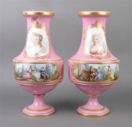 Appraisal: A Pair of Porcelain Vases Height inches