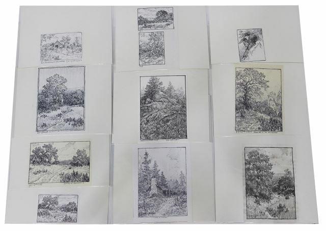 Appraisal: lot of Unframed ink and graphite drawings on paper Rick