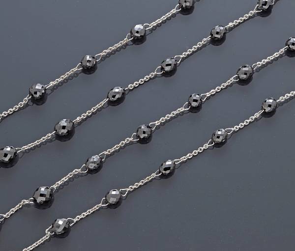 Appraisal: A black diamond necklace estimated total diamond weight carats mounted