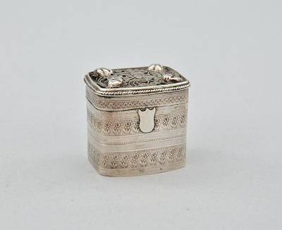 Appraisal: A Silver Snuff Box Dutch ca Rectangular in shape approx