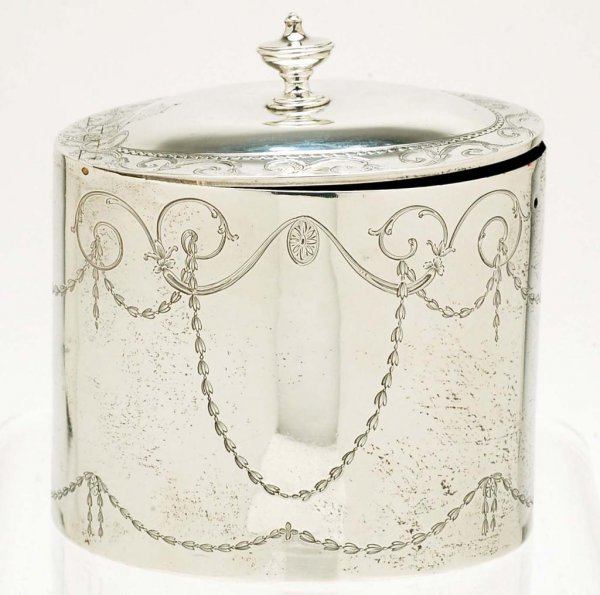 Appraisal: A George III silver tea caddy hallmarked for J Hampston