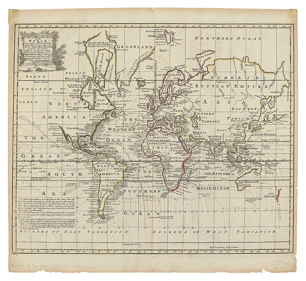 Appraisal: BOWEN EMANUEL A New Accurate Chart of the World Double-page