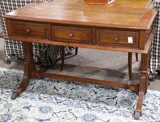 Appraisal: Regency style desk Regency style desk having a rectangular top