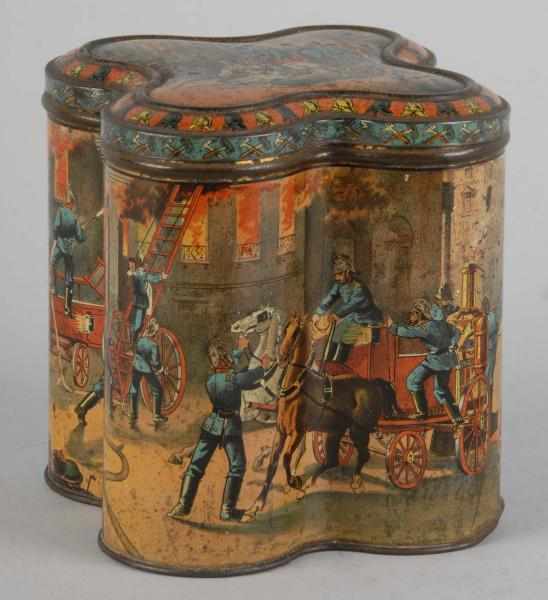 Appraisal: Huntley Palmer Fire Brigade Biscuit Tin Description Very graphics on