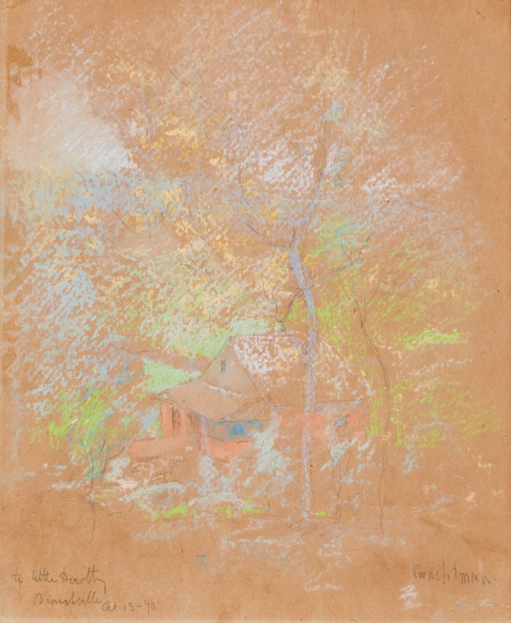 Appraisal: JOHN HENRY TWACHTMAN American - Julian Alden Weir's Cottage Branchville