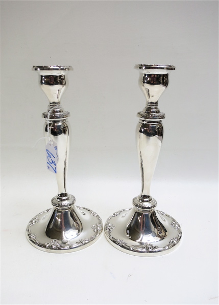 Appraisal: GORHAM STERLING SILVER CANDLESTICKS pattern in three sections Heights inches