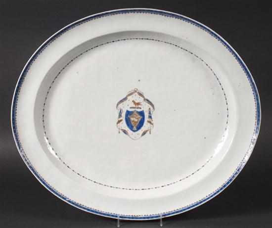 Appraisal: Chinese Export armorial porcelain platter for the American market circa