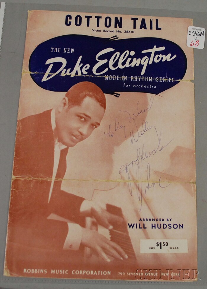 Appraisal: Duke Ellington Autographed Illustrated Cotton Tail Outer Sleeve inscribed in