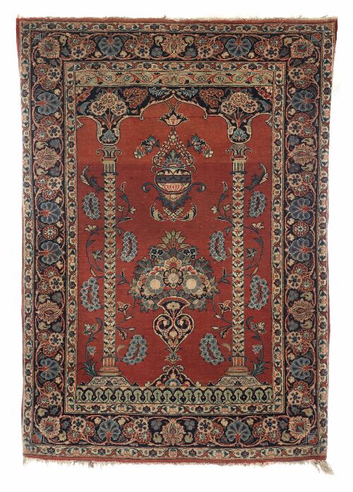 Appraisal: A Kashan prayer rug late th early th century the