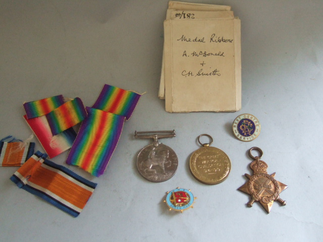 Appraisal: Three First World War medals comprising the - Star the