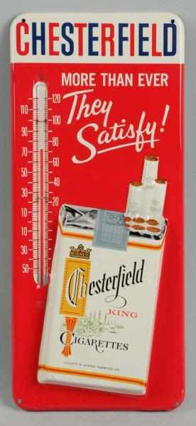 Appraisal: s Chesterfield Embossed Tin Thermometer Only miniscule marks Condition Near