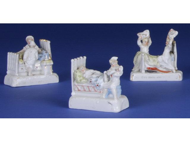 Appraisal: Lot Three German Figurines Germany ca glazed porcelain all three