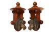 Appraisal: PAIR HORSEHEAD BRACKET SHELVES - Walnut Bracket Shelves ca Eastlake