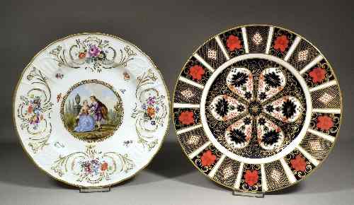 Appraisal: A th Century Meissen porcelain plate with moulded border decorated