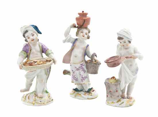 Appraisal: A Group of Three Meissen Porcelain Figures each depicting a