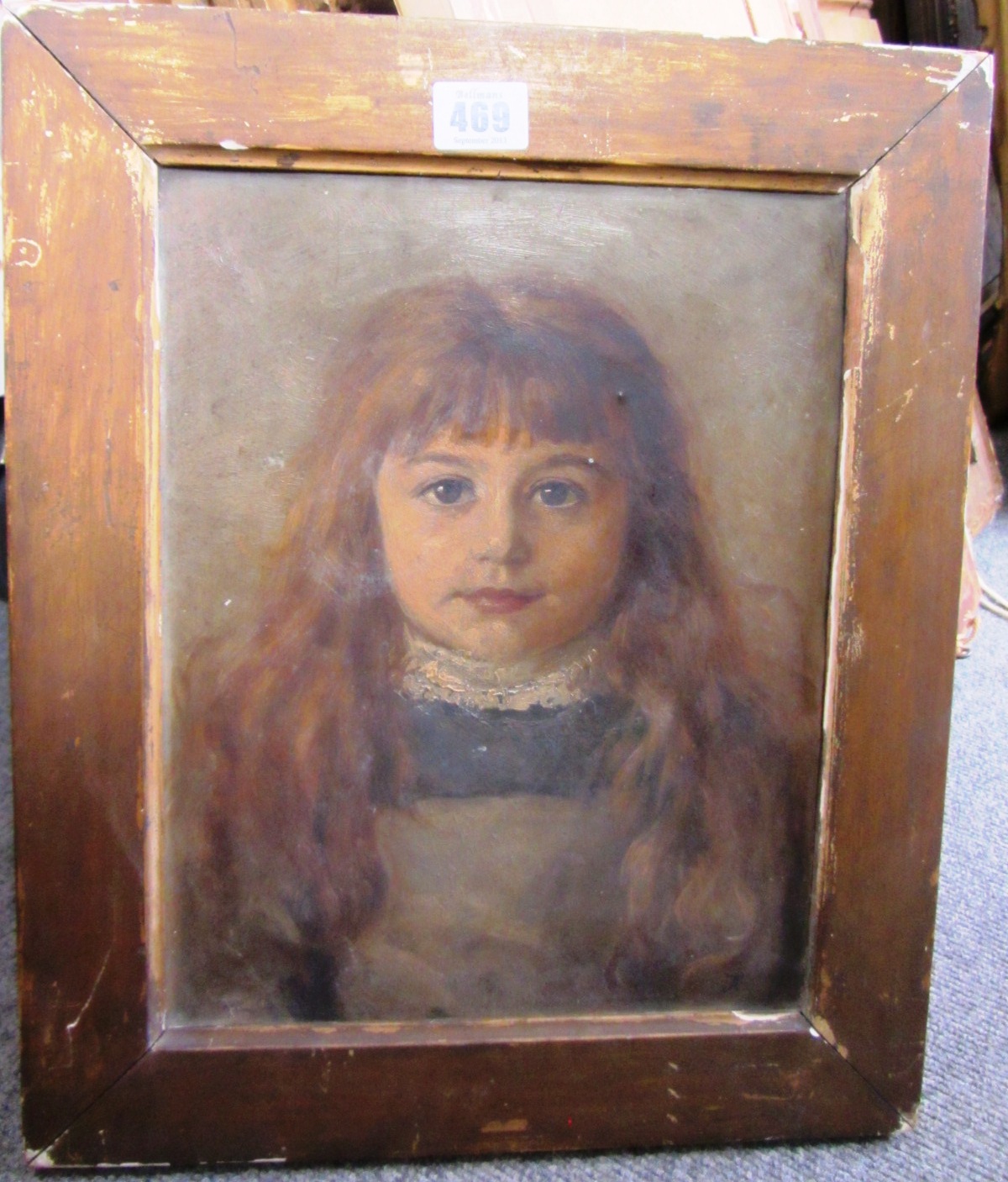 Appraisal: English School circa Portrait of a young girl oil on