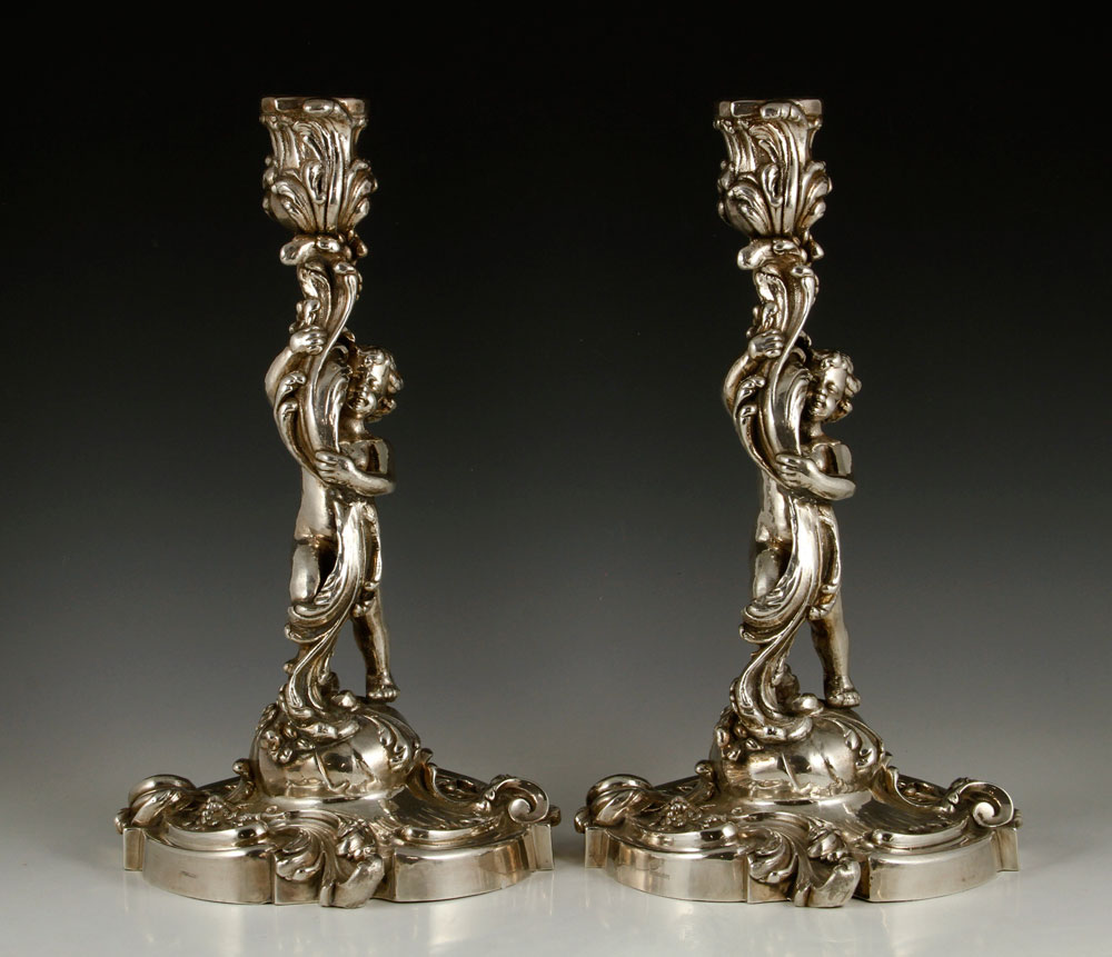 Appraisal: - Pr Sterling Figural Candlesticks Pair of figural candlesticks sterling