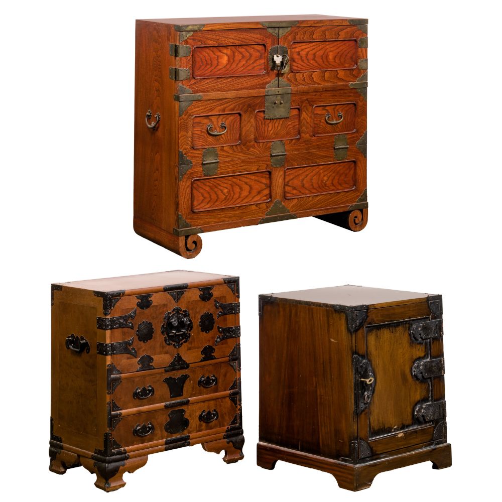 Appraisal: KOREAN BANDAJI CHEST ASSORTMENT items including elm wood -door over