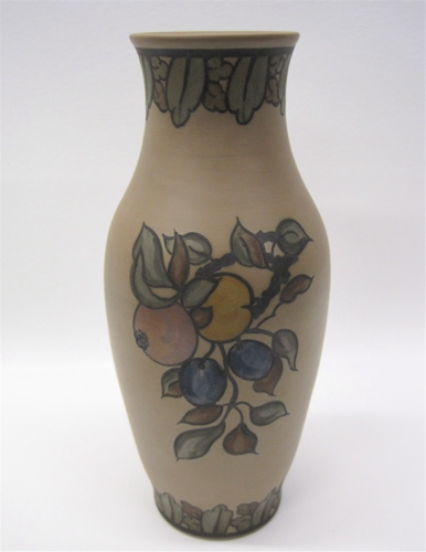 Appraisal: BORNHOLM ART POTTERY VASE matte glaze decorated with fruit and