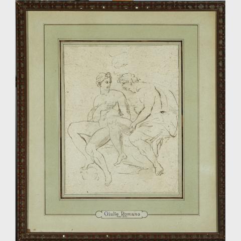 Appraisal: Follower of Giulio Romano Born circa - STUDY OF TWO